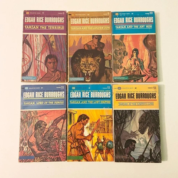Vtg 60s Mix Lot of 20 Famous Tarzan Series Edgar Rice Burroughs Ballantine Books - Picture 7 of 16
